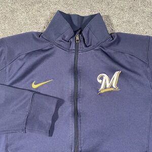 Vintage Y2K Milwaukee Brewers Full Zip Nike Track Jacket Mens Medium Baseball